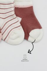 Bistyle 3'Lü Penye Kız Soket Çorap BS10112 Pudra