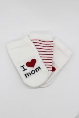 Bistyle Mom Dad 3'Lü Penye Soket Çorap 10123 Ekru