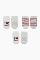 Bistyle Mom Dad 3'Lü Penye Soket Çorap 10123 Ekru