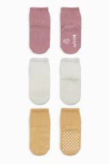 Bistyle Basic Kaymaz Penye Soket Çorap 3'Lü BS10106 Pudra Ekru Somon