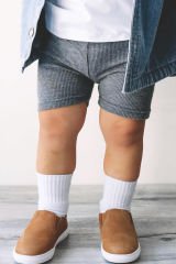 Bistyle Basic Kaymaz Penye Soket Çorap 3'Lü BS10106 Pudra Ekru Somon
