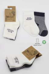 Bistyle Big Heart Penye Soket Çorap 2'Li BS10117 Antrasit