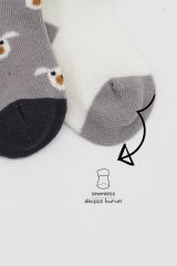 Bistyle Love Dog Penye Soket Çorap 2'Li BS10118 Gri