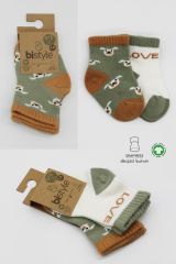 Bistyle Love Dog Penye Soket Çorap 2'Li BS10118 Nil
