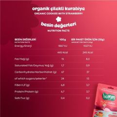 Humm Organik Vegan Çilekli Kurabiye 55 Gr